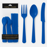 Bright Royal Blue Assorted Plastic Cutlery Set