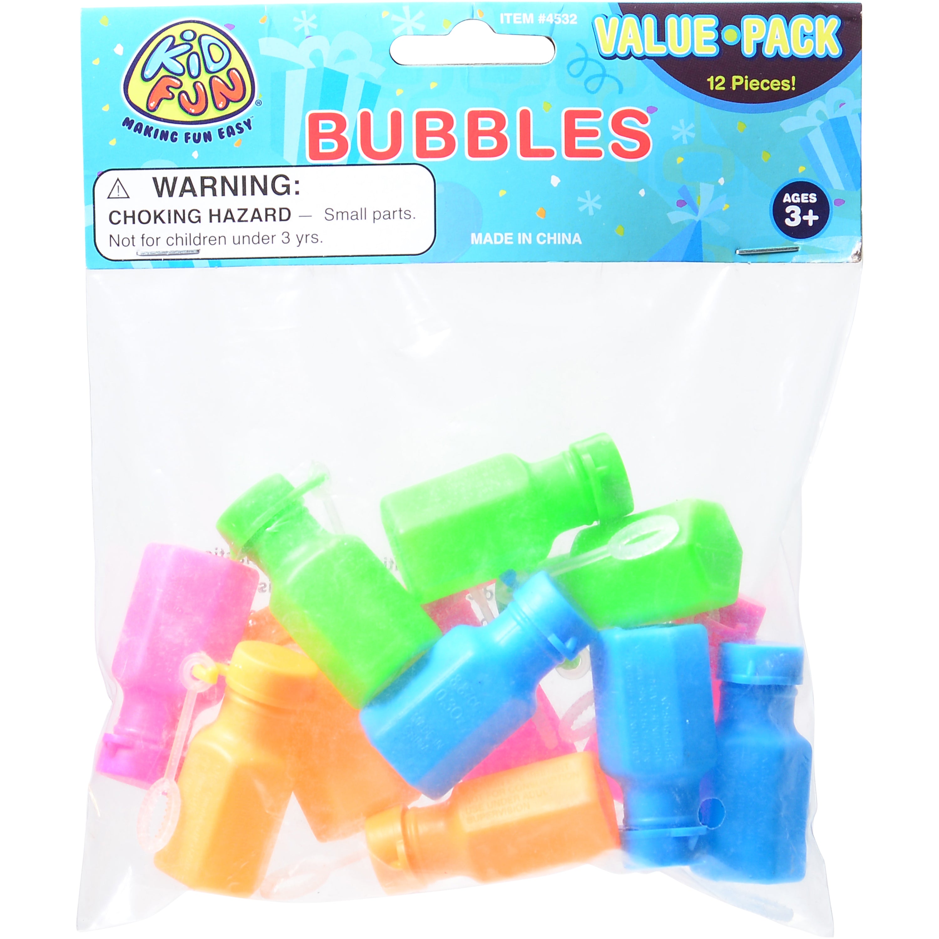 Neon Party Favor Bubbles - 12 Count