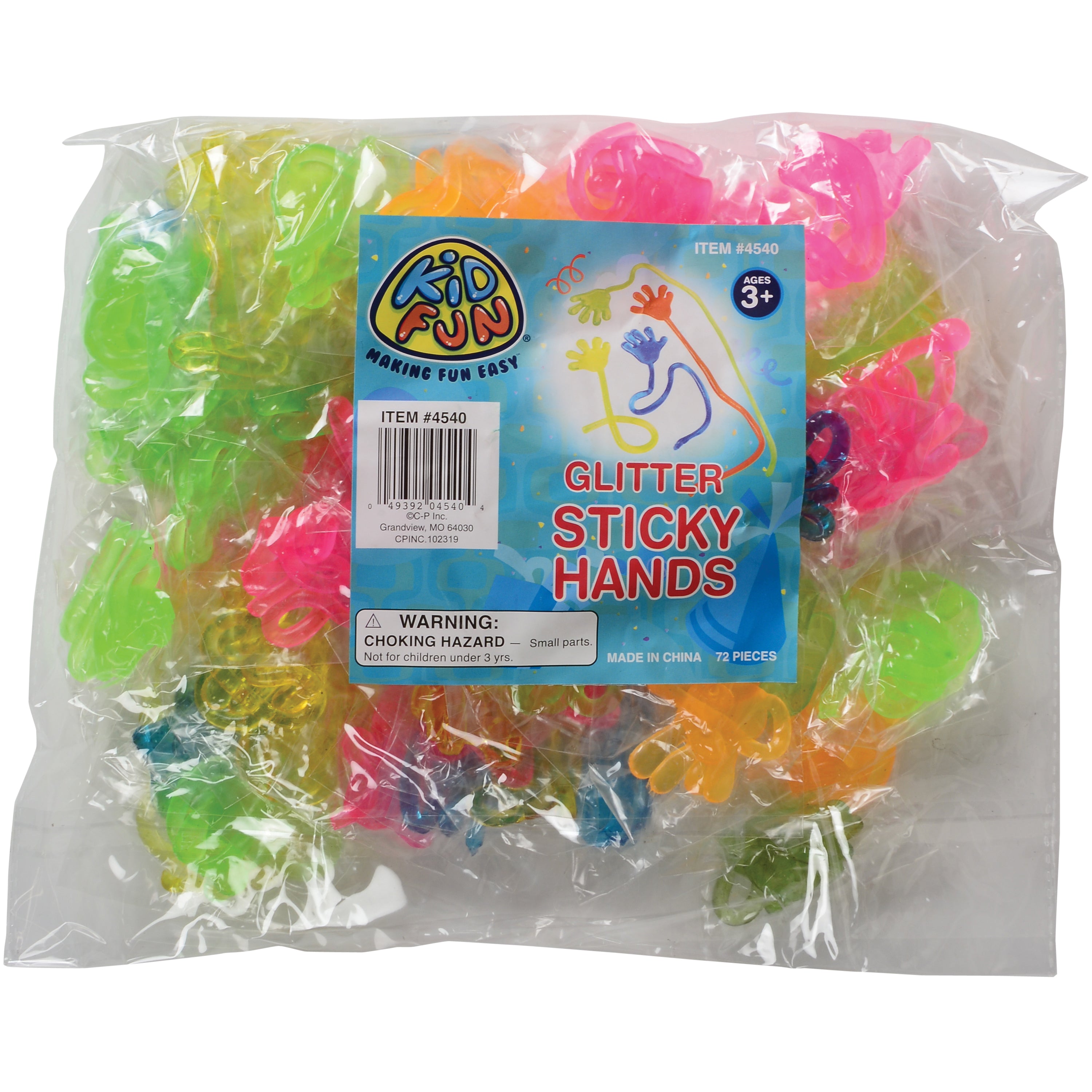 Glitter Sticky Hands/72 Per Pk - 72 Count