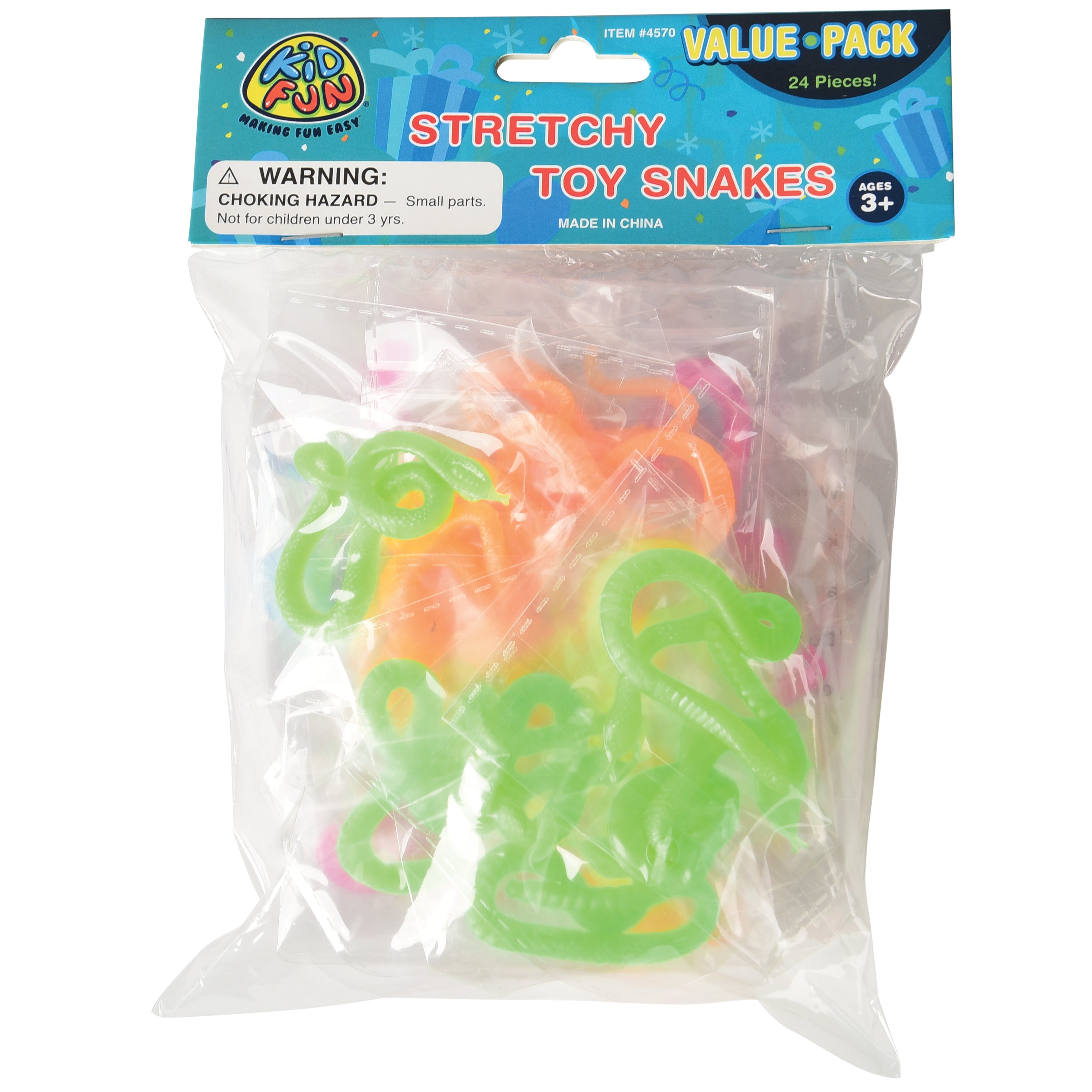 Stretchy Toy Snakes/24 Per Pkg - 24 Count
