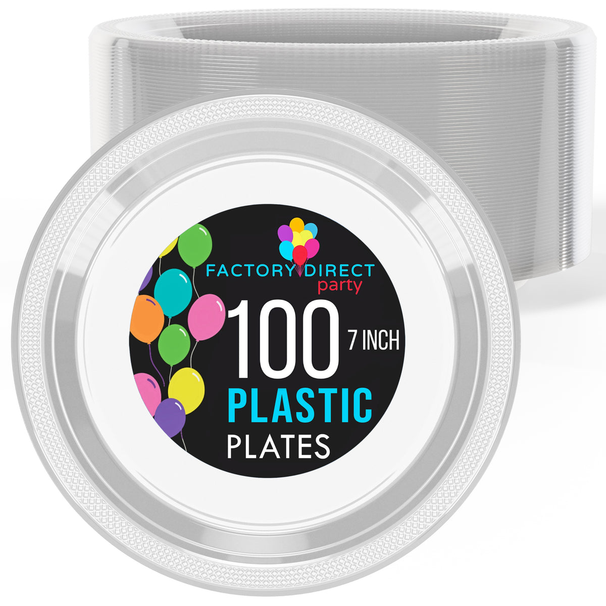 7 In. Clear Plastic Plates | 100 Count