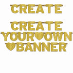 Customizable Gold Glitter Letter Banner Kit for Weddings & Celebrations