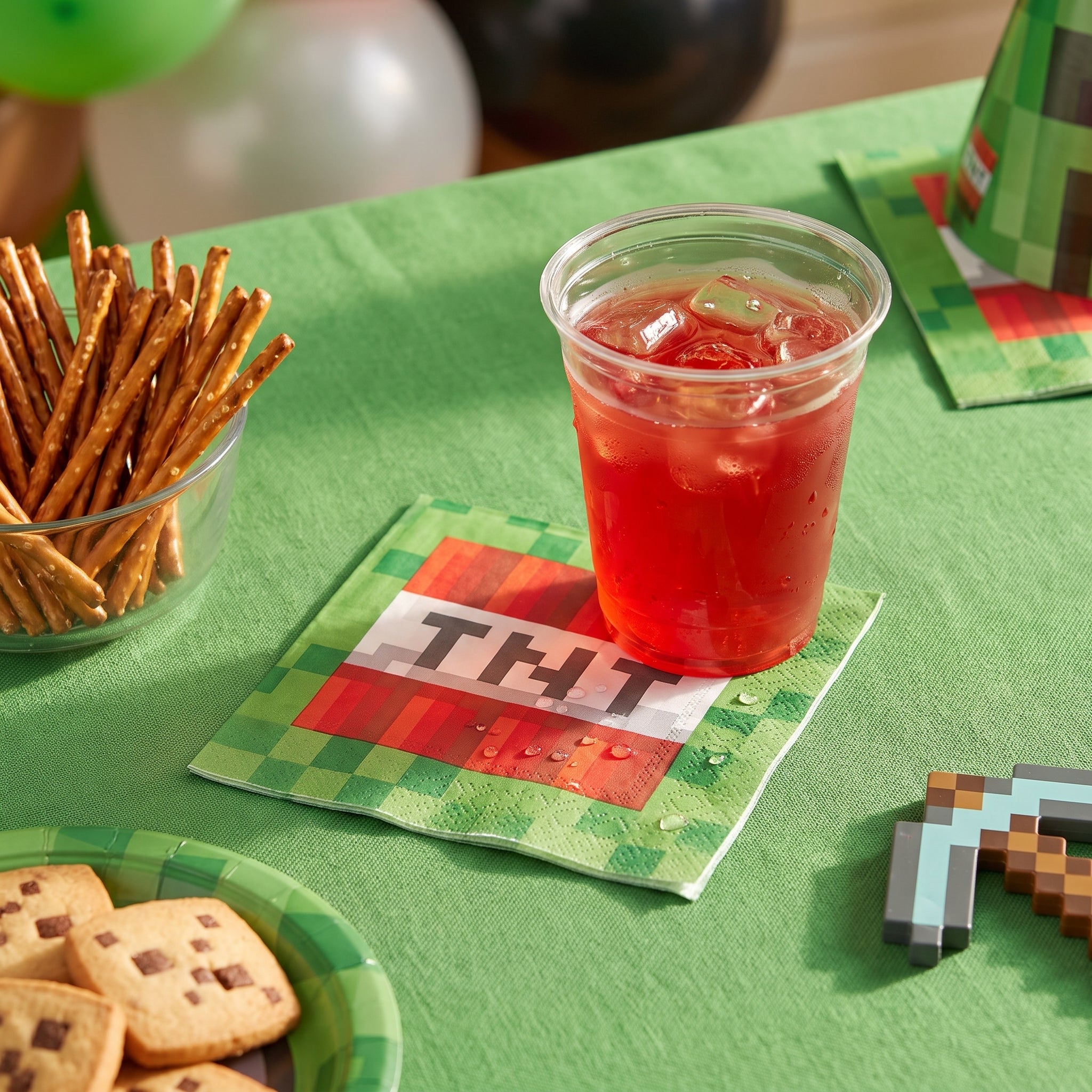 Pixel Party TNT Beverage Napkins - 16-Pack, 2-Ply - 5 In. X 5 In.