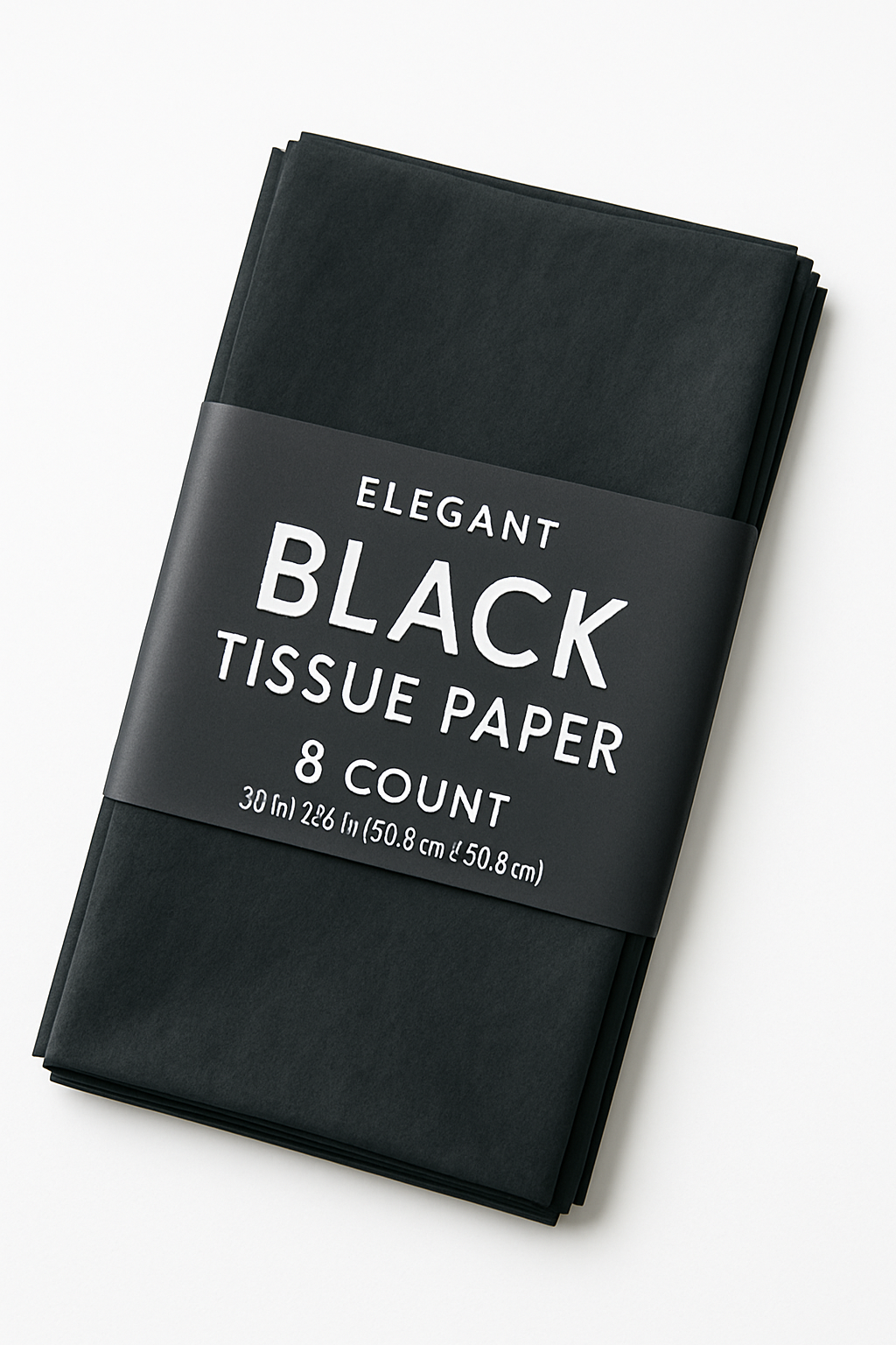 Elegant Black Tissue Paper - 8 Count