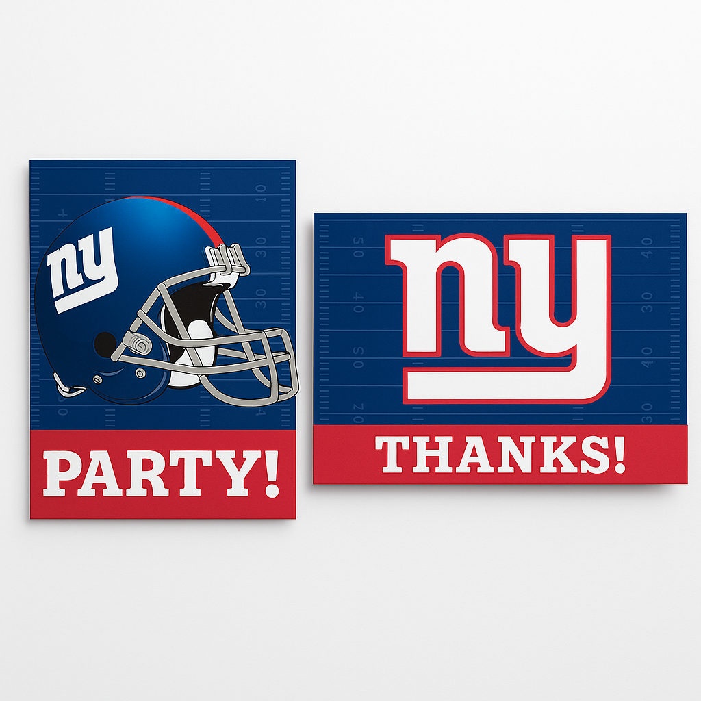 New York Giants Invitation & Thank You Card Set