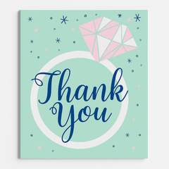 Mint Bridal Shower Thank You Card