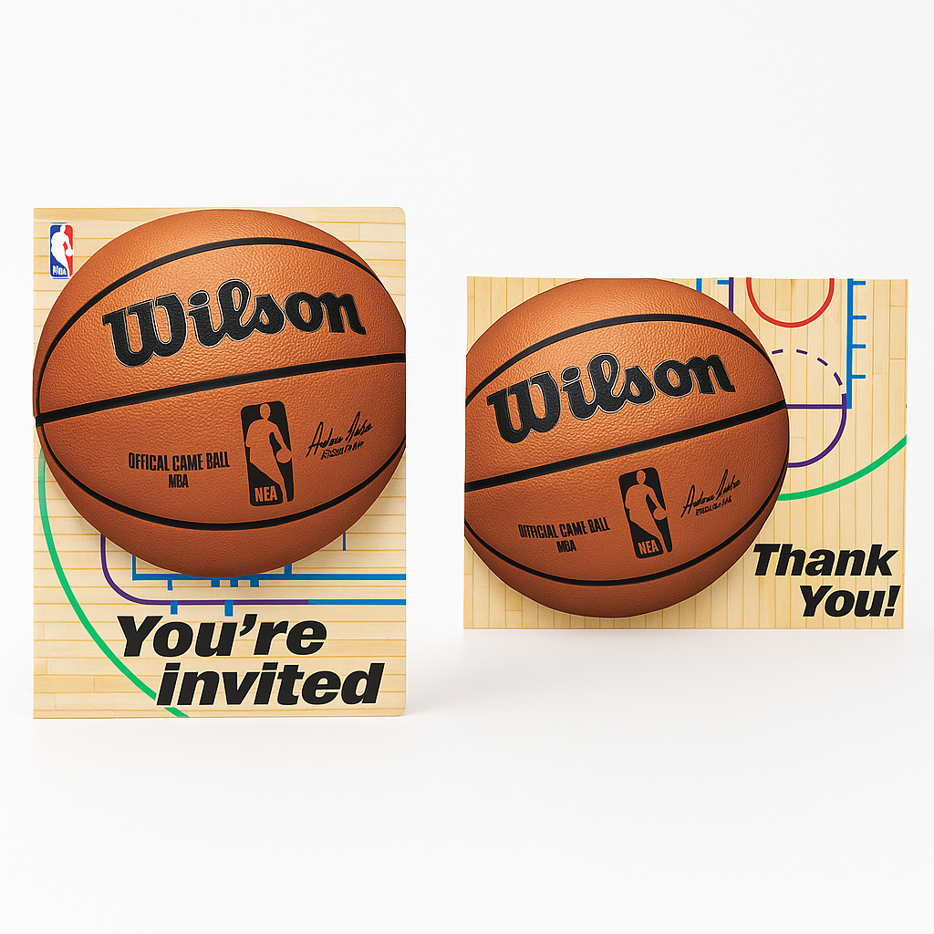 Wilson NBA Basketball Party Invitations & Thank You Notes Set