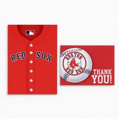 Boston Red Sox MLB Invitation & Thank You Card Set