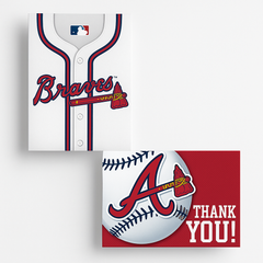 Atlanta Braves MLB Invitation & Thank You Card Set