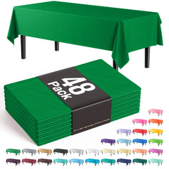Emerald Green Plastic Table Cover | Case of 48 - 54 In. x 108 In.