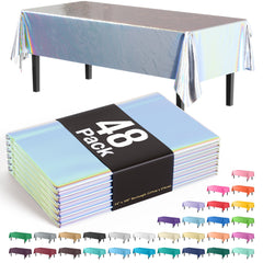 Iridescent Plastic Table Cover | Case of 48 - 54 In. x 108 In.