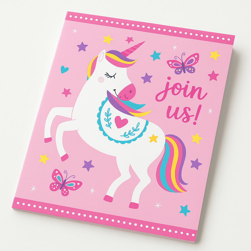 Magical Unicorn Birthday Invitation Cards