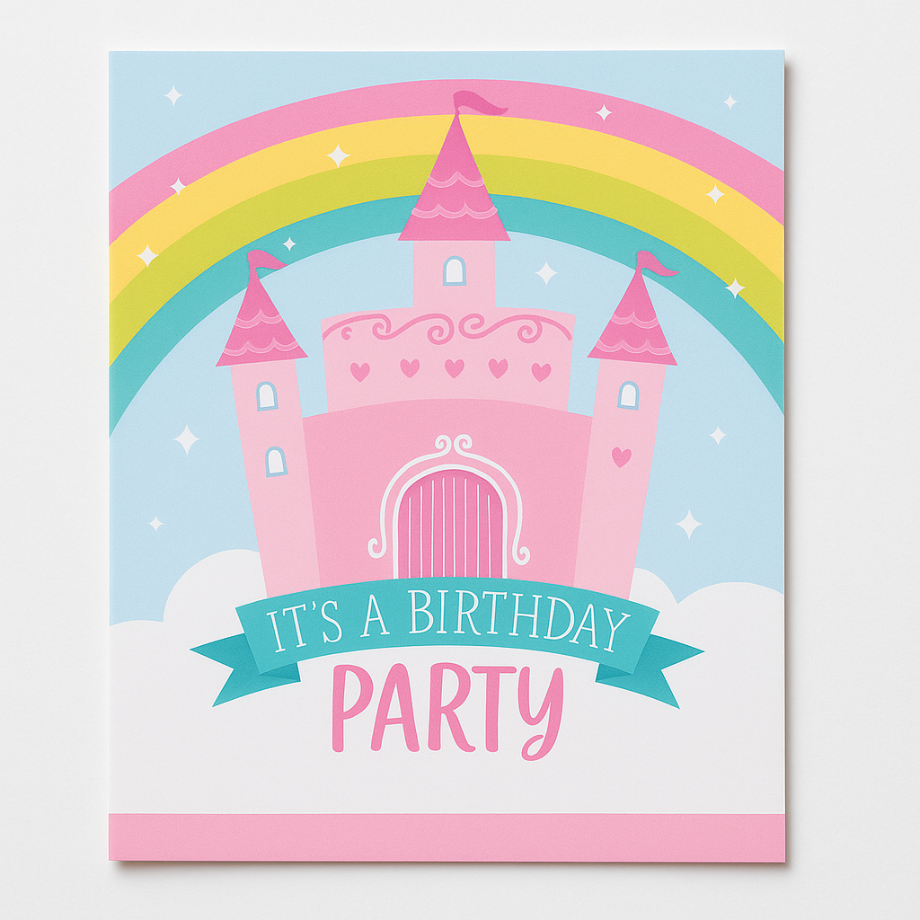 Princess Castle Birthday Party Invitations