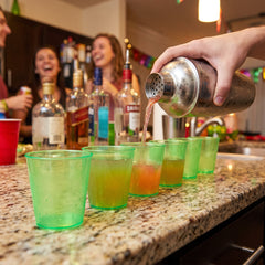Kiwi Green Plastic Shot Glasses - 2 oz, 100 Pack