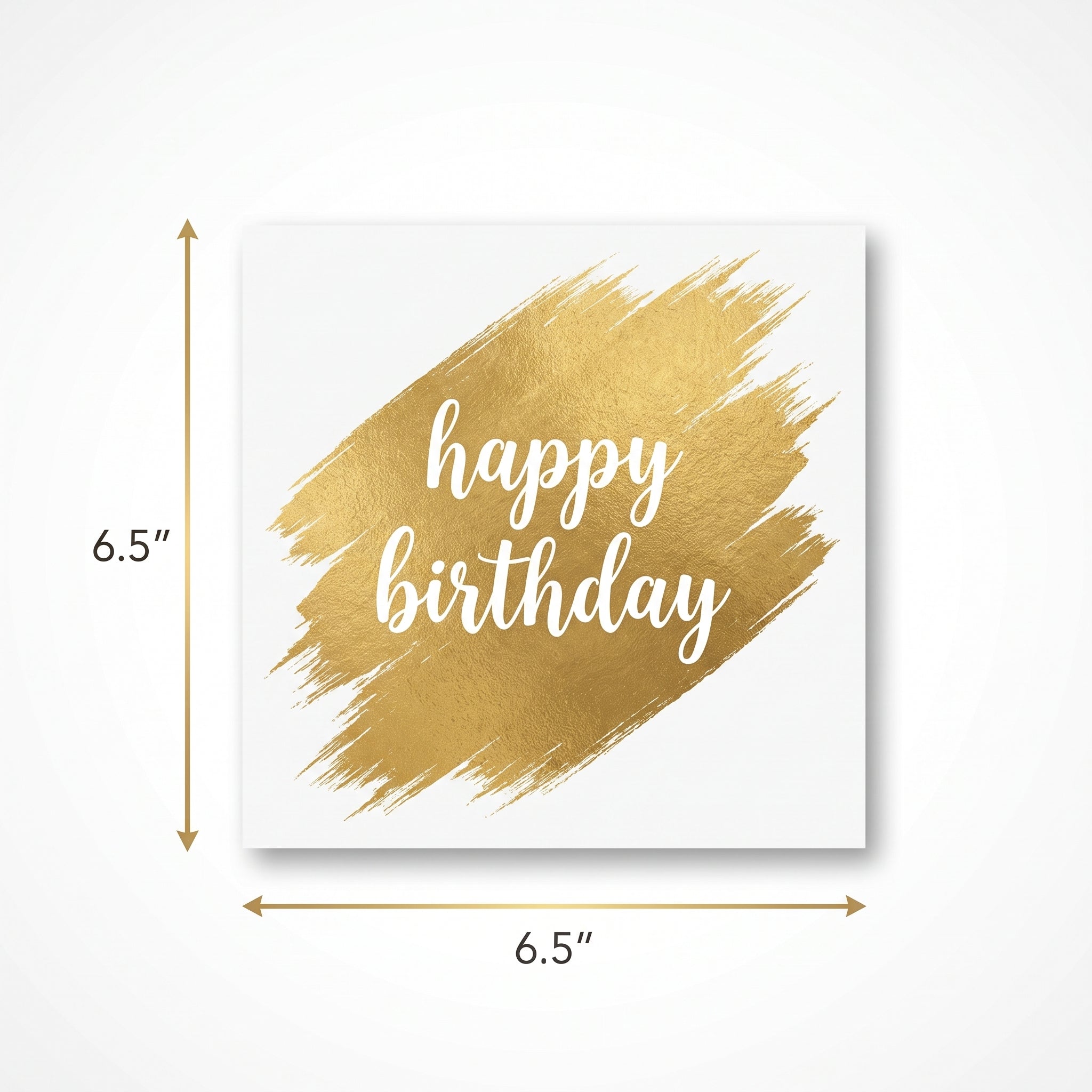 Golden Age "Happy Birthday" Gold & White Lunch Napkins - 6.5 In. x 6.5 In. - 16 Pack