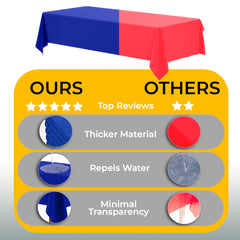 Navy Blue Plastic Table Cover | Case of 48 | 54 in. x 108 in.