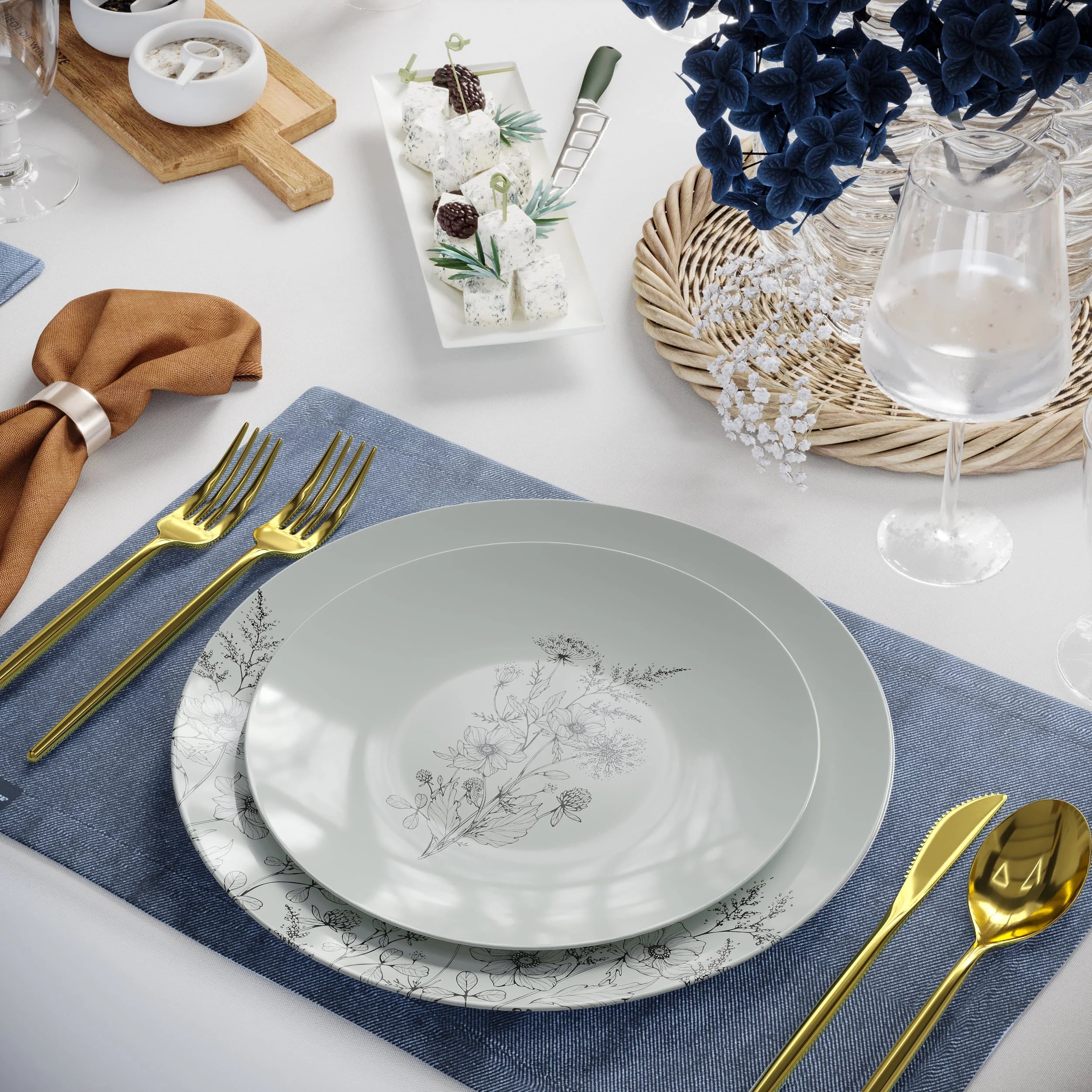 8" Blossom Circle Design Plastic Plates (10)