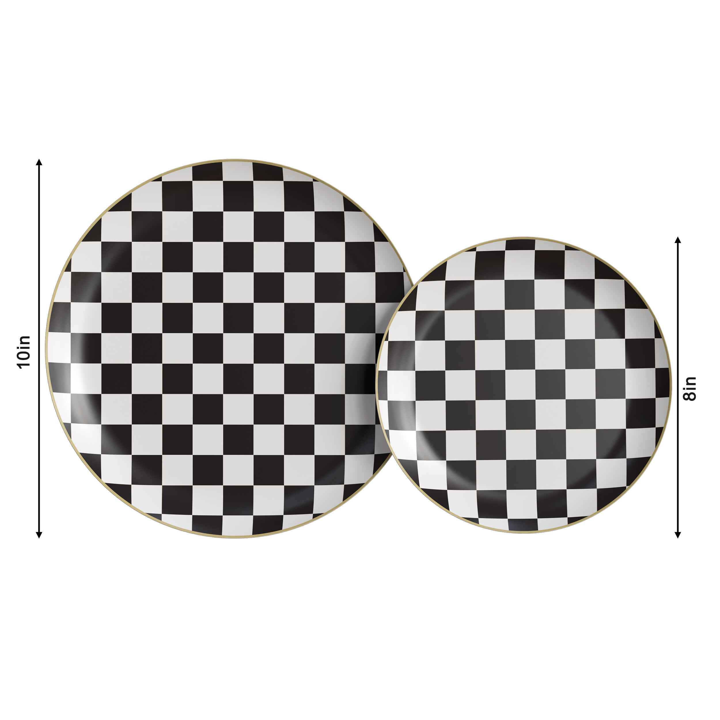 8 In. Earthtrends Checkered Design Plates | 20 Count