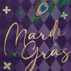 Mardi Gras Masquerade Luncheon Napkins - 6.5 In. X 6.5 In.