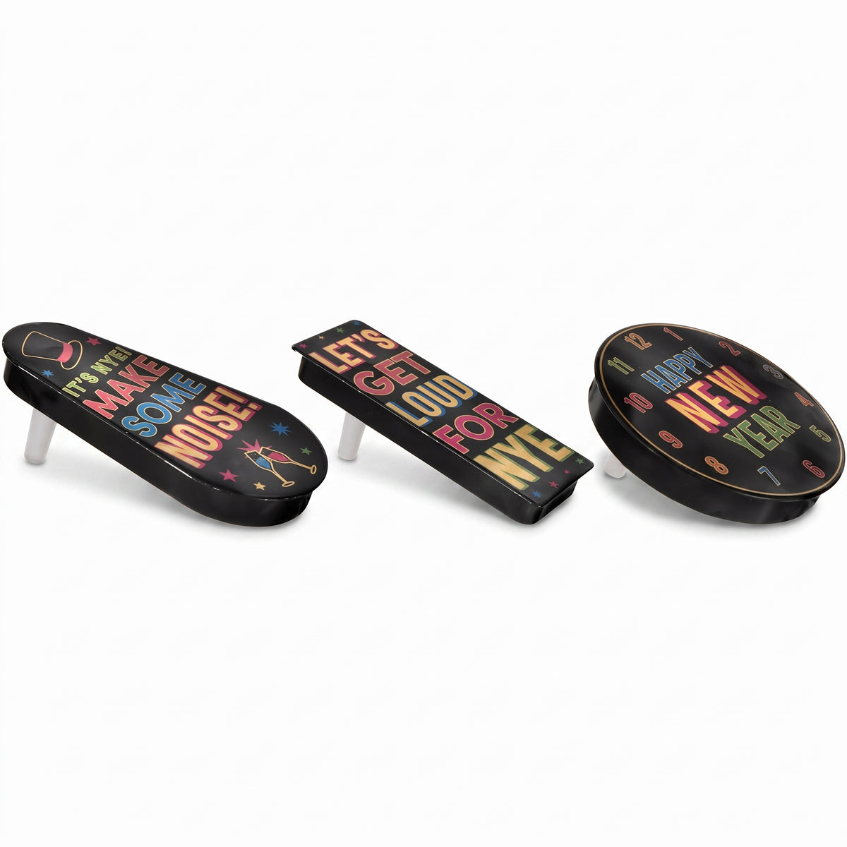 New Year's Eve Colorful Spin Noisemakers Set