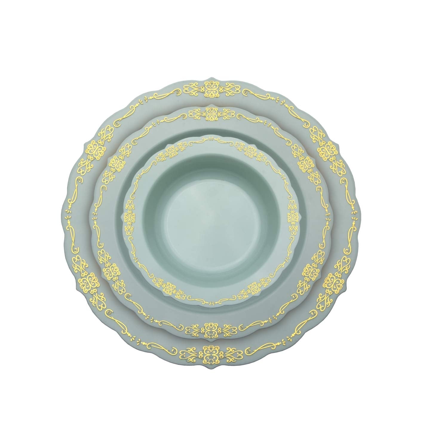 5 Oz. Robin Blue Victorian Design Plastic Bowls | 120 Count