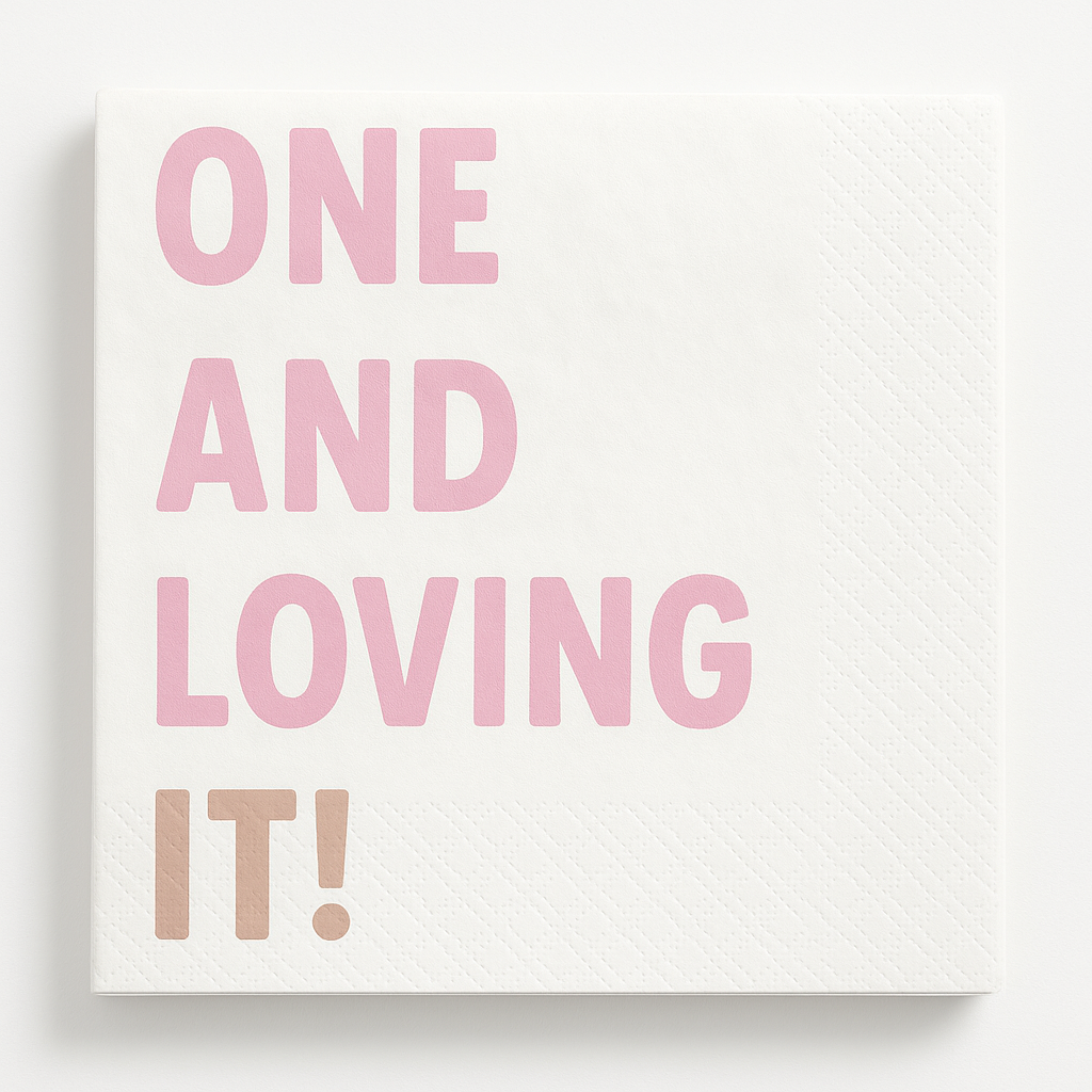 "One and Loving It" 1st Birthday Beverage Napkins - 16 Pack