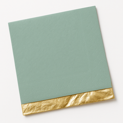 Elegant Gold Stamped Beverage Napkins - 5 In. X 5 In.