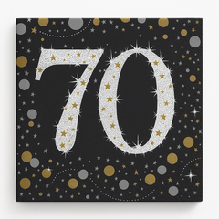 Sparkling Celebration 70th Birthday Beverage Napkins