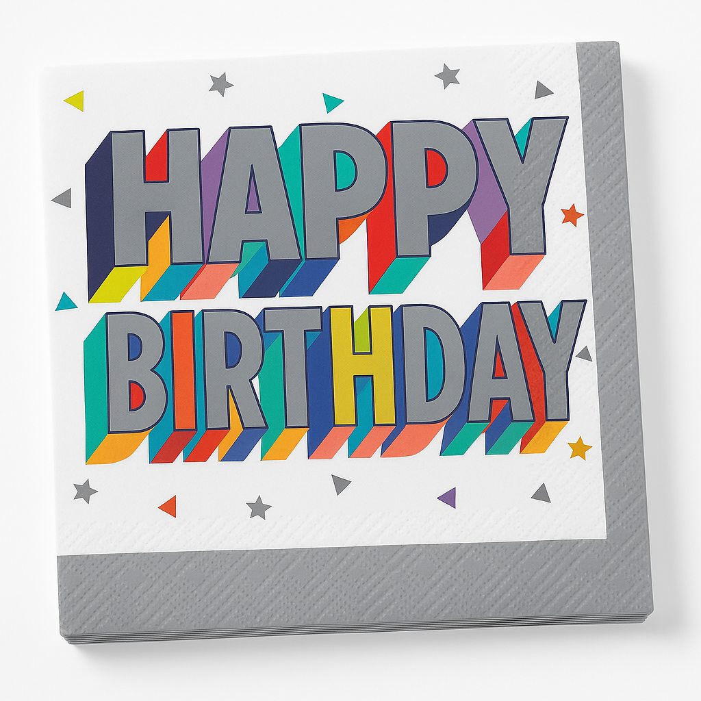 Colorful "Happy Birthday" Beverage Napkins