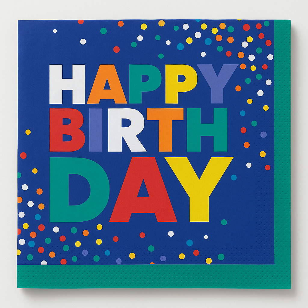 Bold Happy Birthday Beverage Napkins