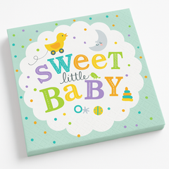 Sweet Little Baby Beverage Napkins - 5 In. X 5 In.