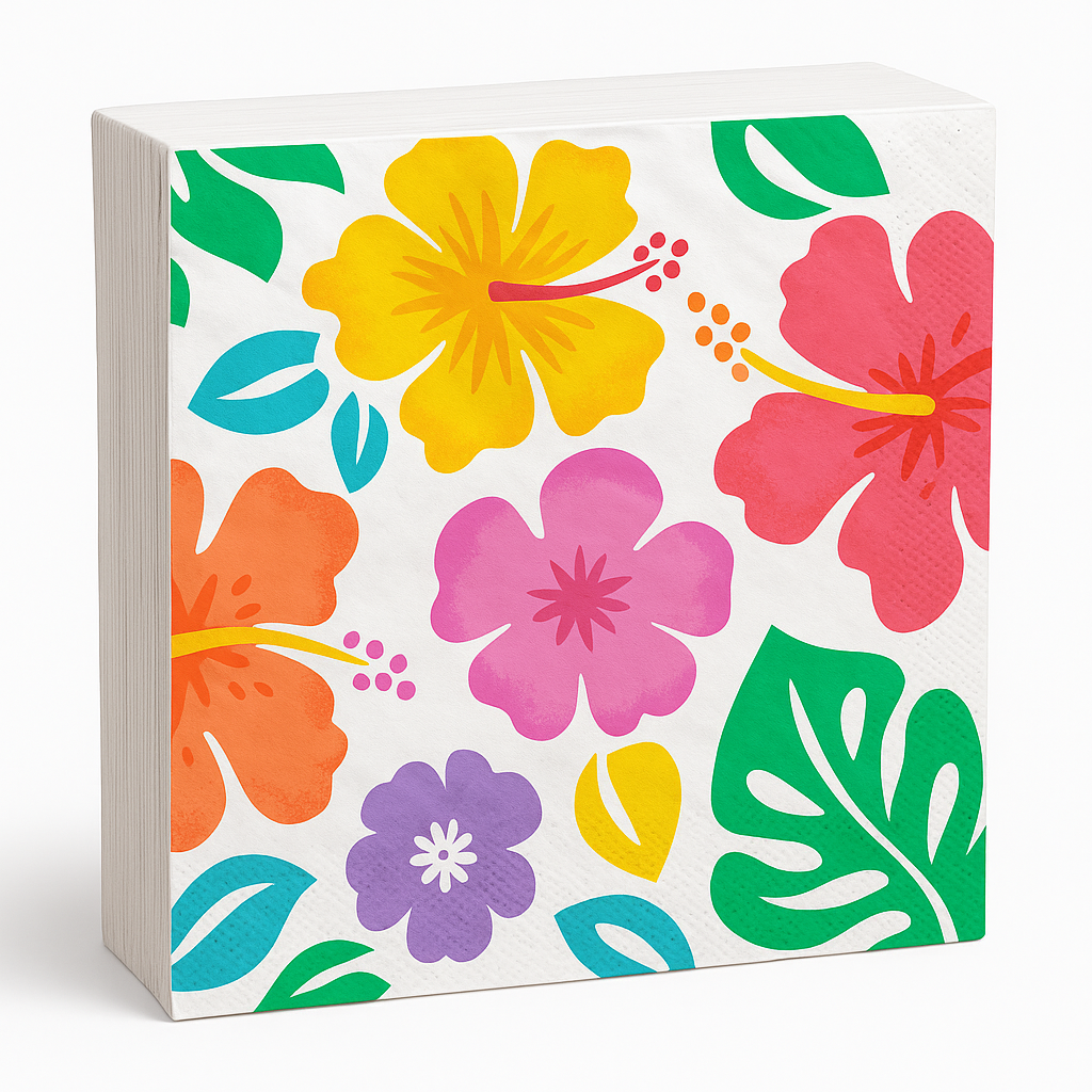 Tropical Hibiscus Summer Beverage Napkins