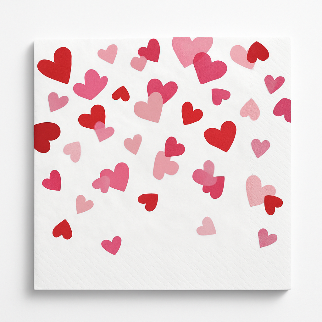 Valentine's Day "Cross My Heart" Beverage Napkins - 16 Pack