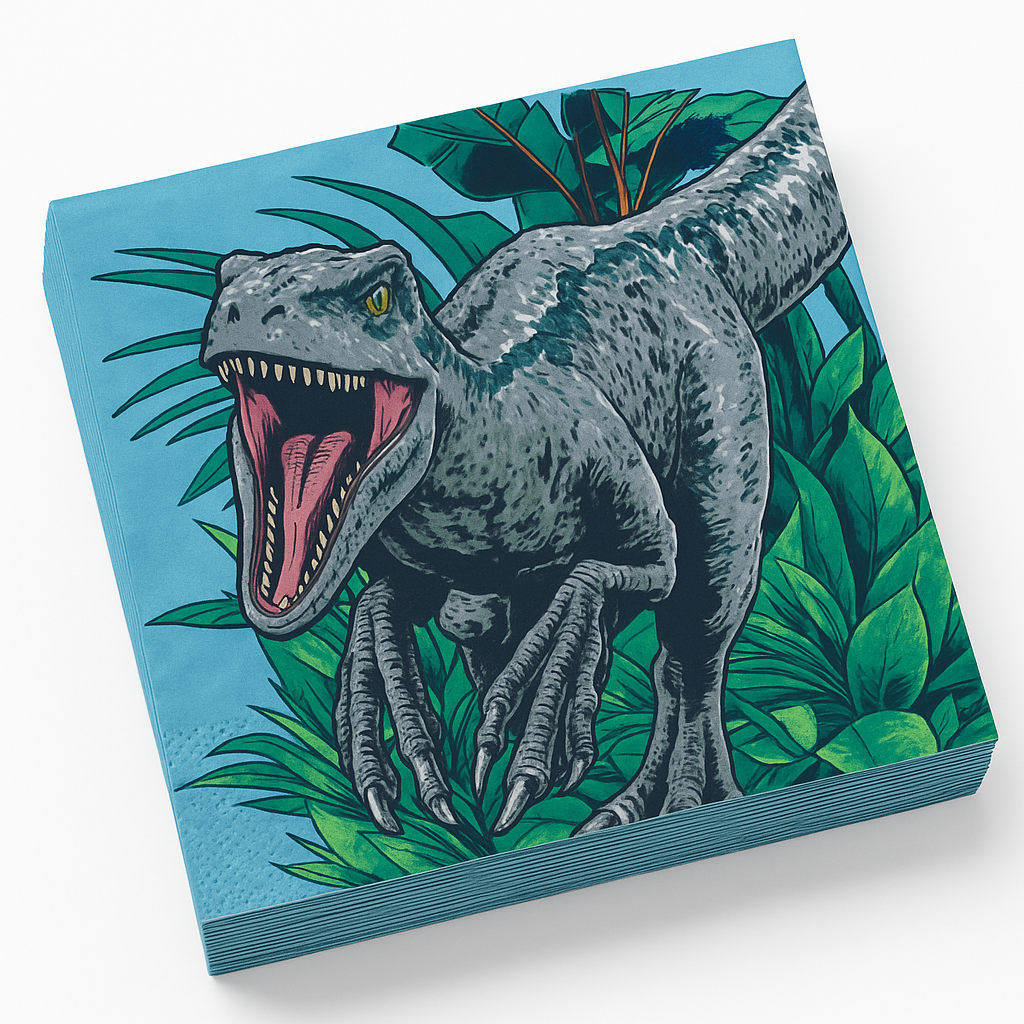 Jurassic World Dinosaur Beverage Napkins - 16 Pack, 5-inch, 2-Ply