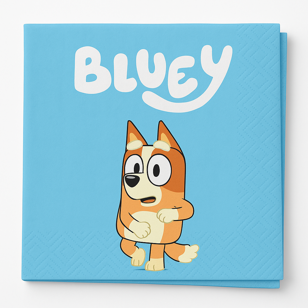 Bluey Birthday Party Beverage Napkins - 16 Pack