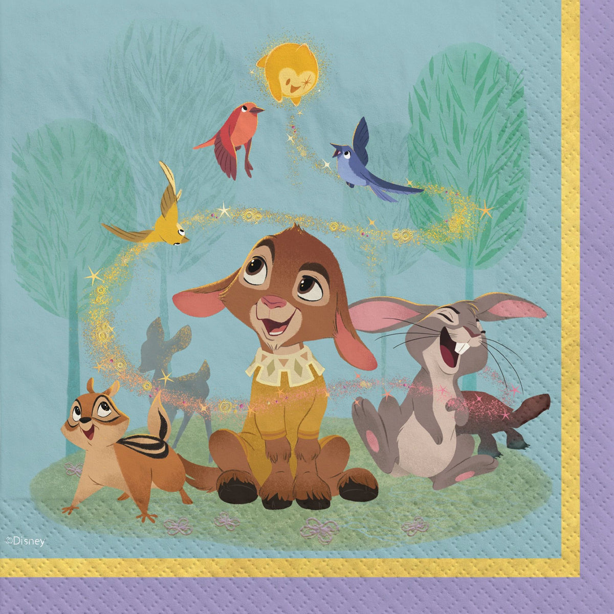 Disney Wish Valentino Beverage Napkins, 16-Pack - 5 In. X 5 In.