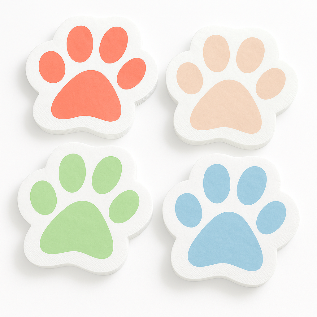 Paw Print Party Beverage Napkins