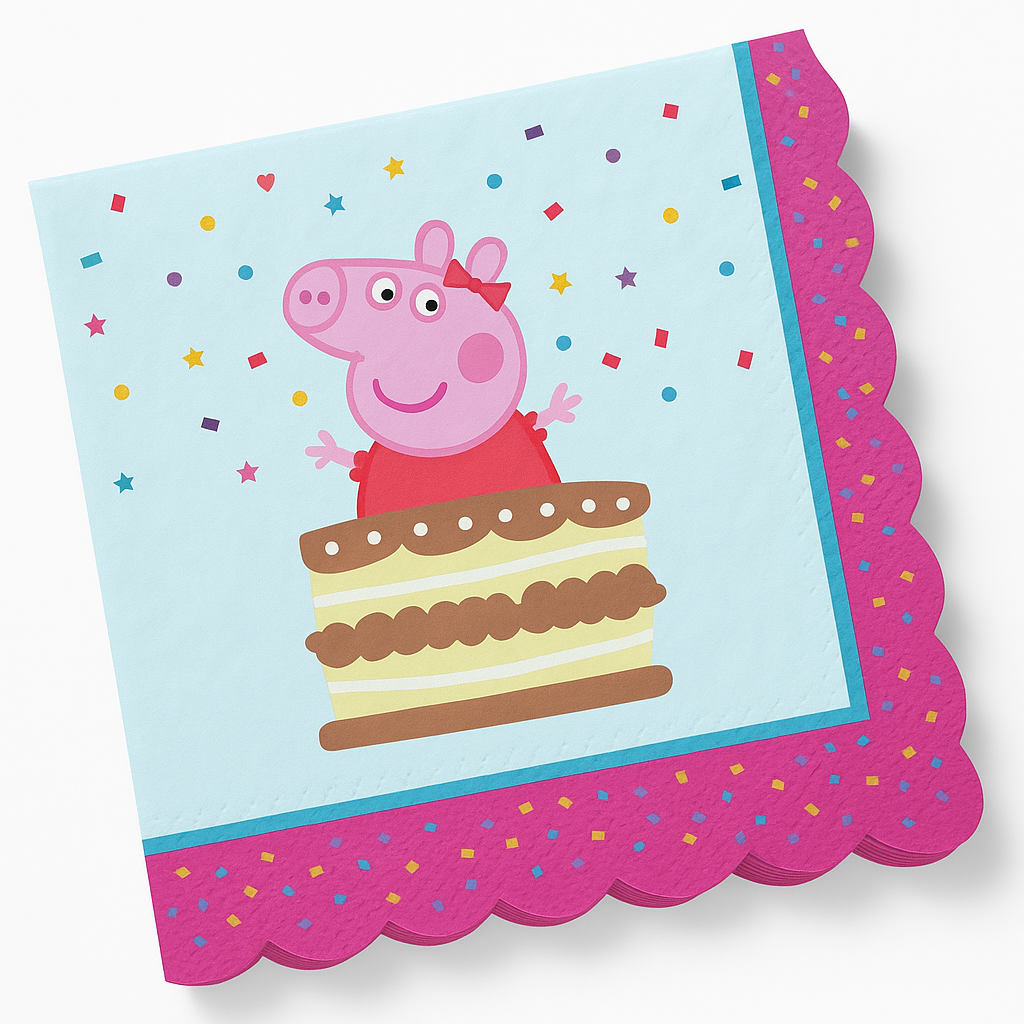 Peppa Pig Scalloped Beverage Napkins - 16 Count