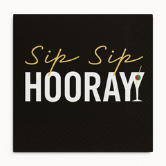Sip Sip Hooray Cocktail Beverage Napkins, 20-Pack