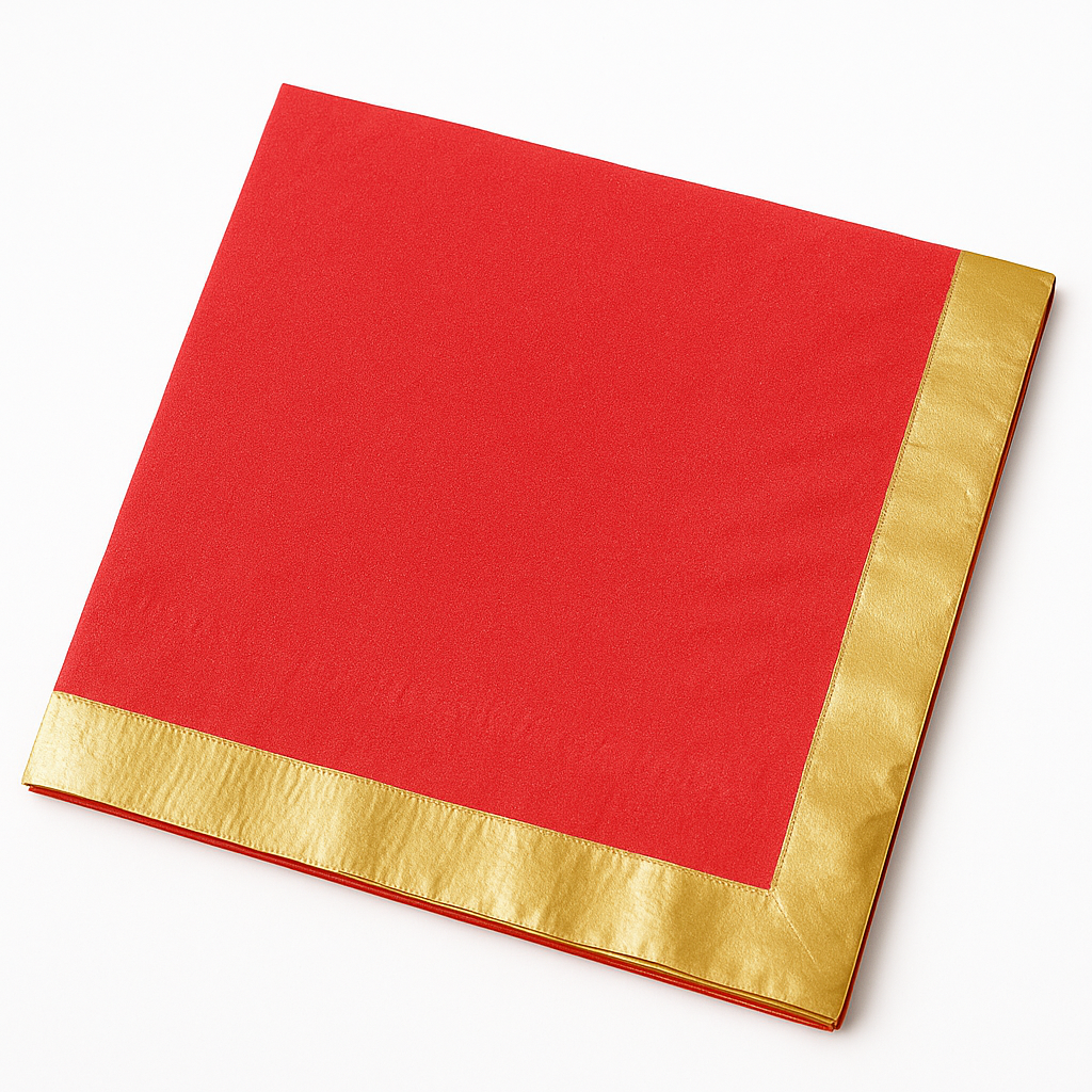 Vibrant Red Hot Stamped Luncheon Napkins