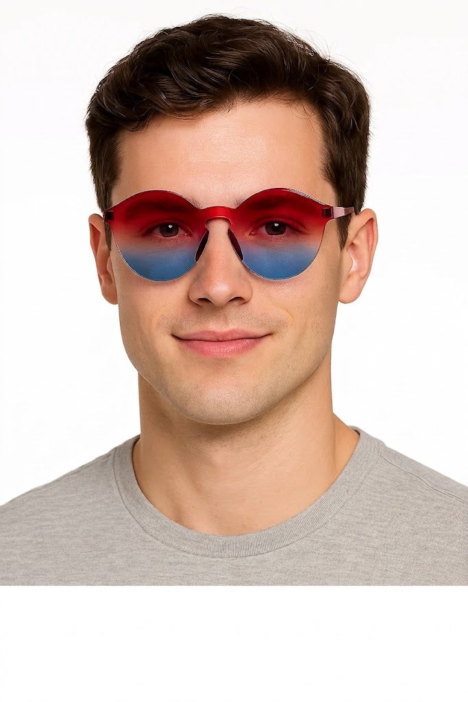 Frameless Red, White, and Blue Team Spirit Glasses