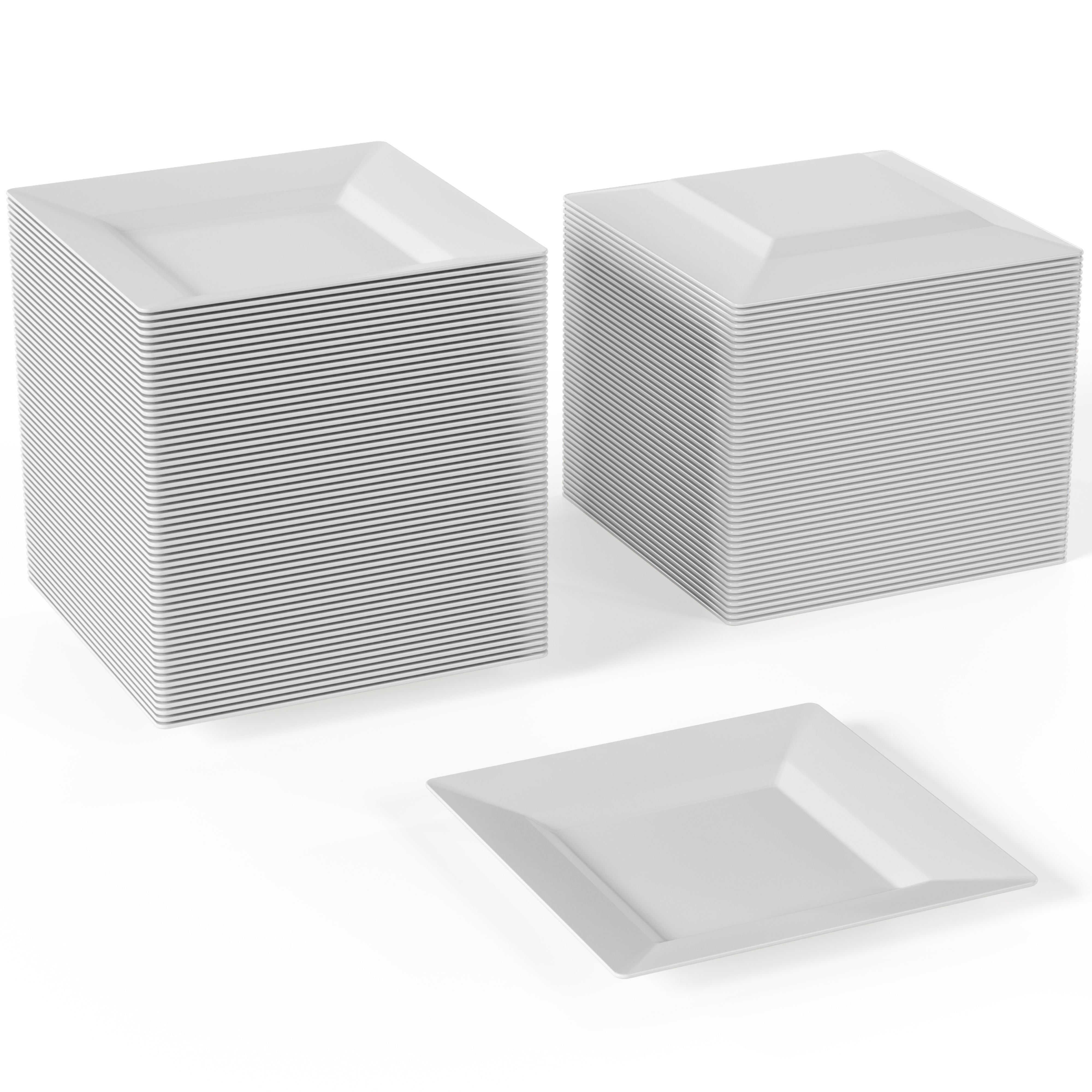 4.5 In. White Square Plates | 600 Count