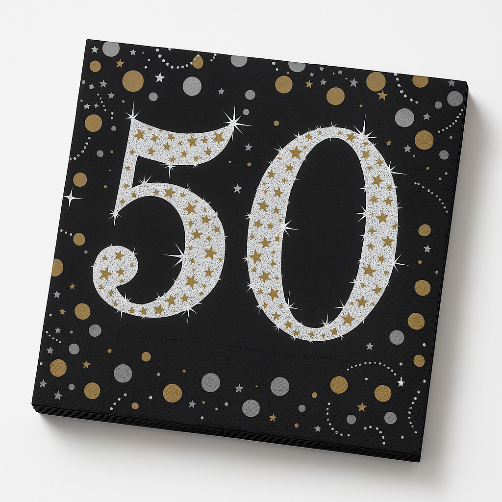 Sparkling Celebration 50th Birthday Lunch Napkins