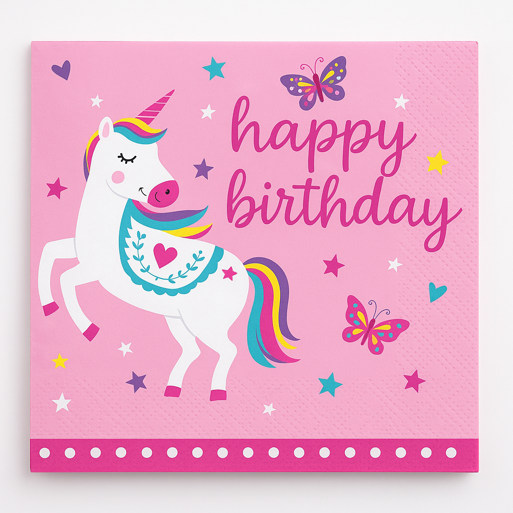 Enchanted Unicorn Birthday Lunch Napkins