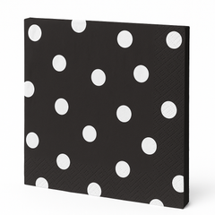 Jet Black Polka Dot Luncheon Napkins