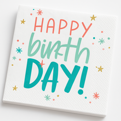 Happy Cake Day Birthday Lunch Napkins - 16 Pack