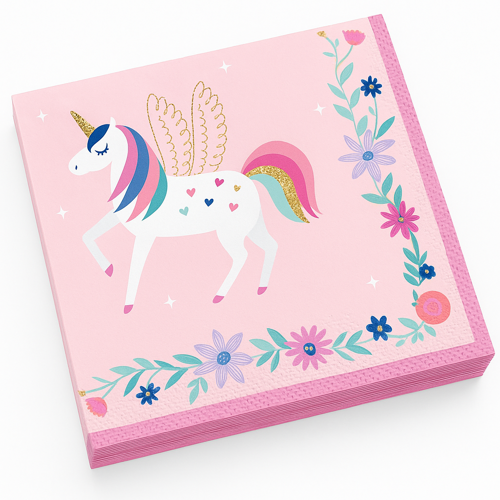 Enchanted Unicorn Birthday Lunch Napkins - 16 Count