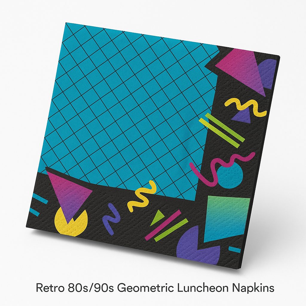 Retro 80s/90s Geometric Luncheon Napkins