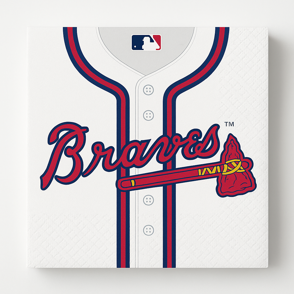 Atlanta Braves MLB Lunch Napkins - 6.5 In. X 6.5 In.