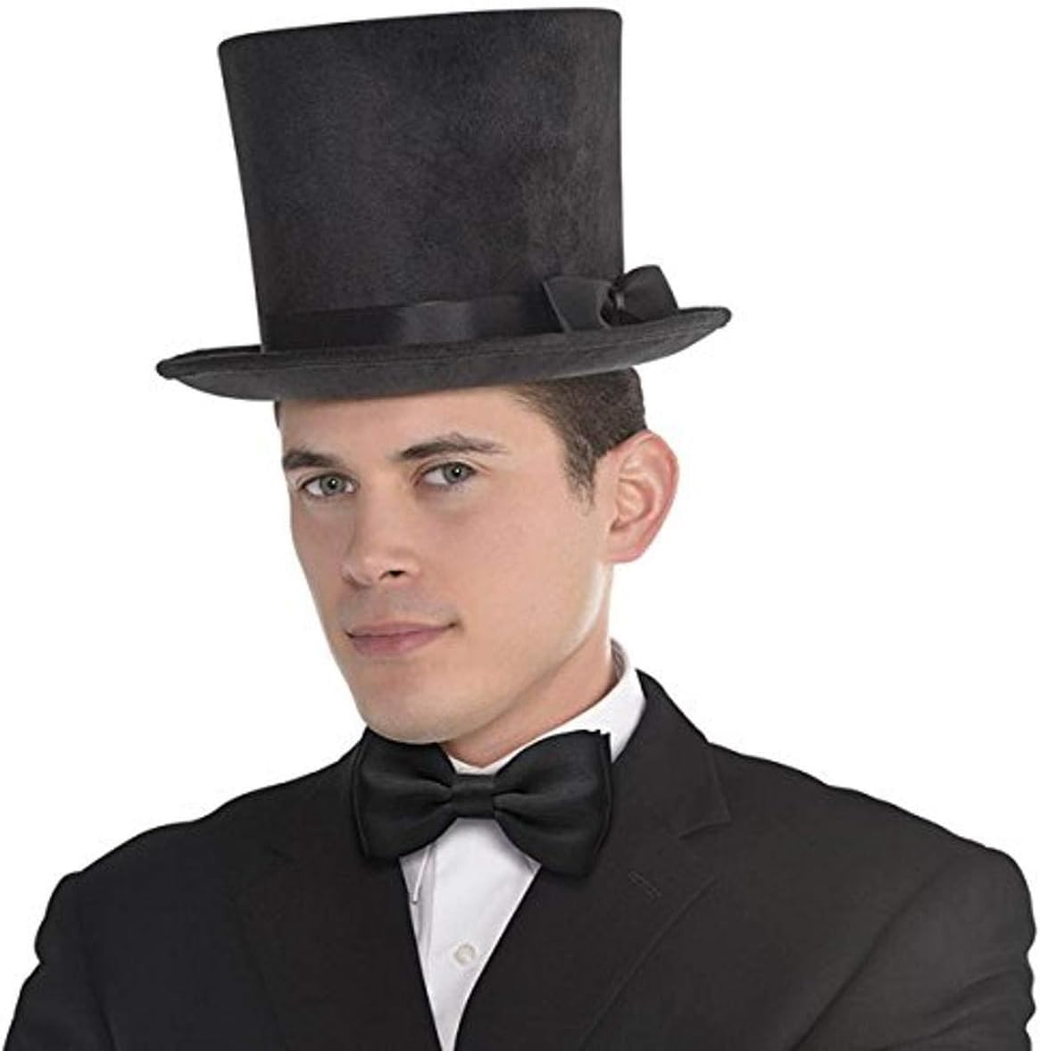 Victorian Top Hat with Bow, Black, One Size, Wearable Costume Accessory for Halloween